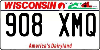 WI license plate 908XMQ
