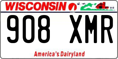 WI license plate 908XMR