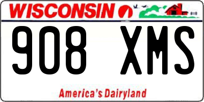WI license plate 908XMS