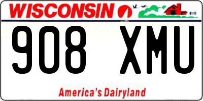 WI license plate 908XMU