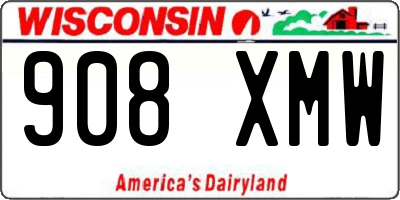 WI license plate 908XMW