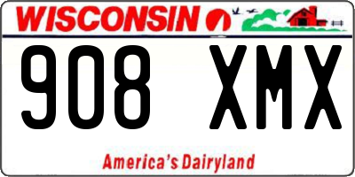 WI license plate 908XMX