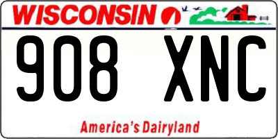 WI license plate 908XNC