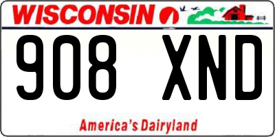 WI license plate 908XND