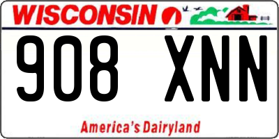 WI license plate 908XNN
