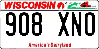 WI license plate 908XNO