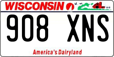 WI license plate 908XNS