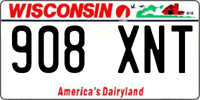 WI license plate 908XNT
