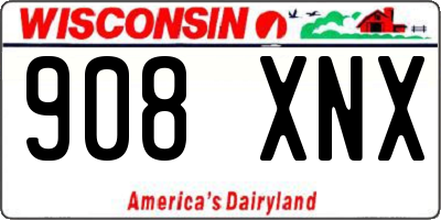 WI license plate 908XNX
