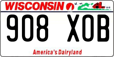 WI license plate 908XOB