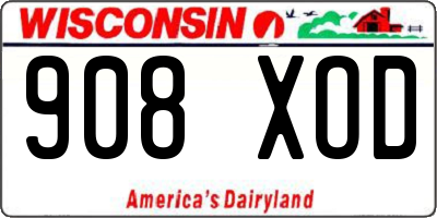 WI license plate 908XOD