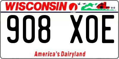 WI license plate 908XOE