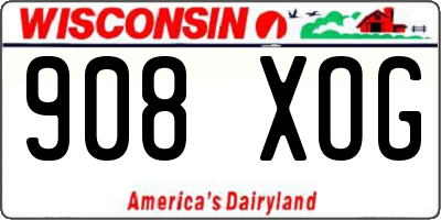WI license plate 908XOG