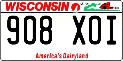 WI license plate 908XOI