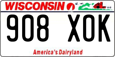 WI license plate 908XOK