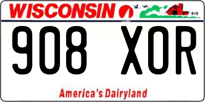 WI license plate 908XOR