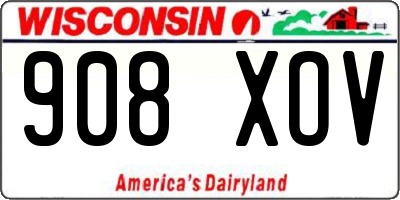 WI license plate 908XOV