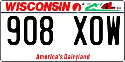 WI license plate 908XOW