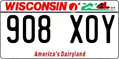 WI license plate 908XOY