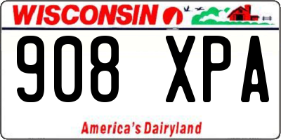 WI license plate 908XPA