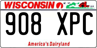 WI license plate 908XPC