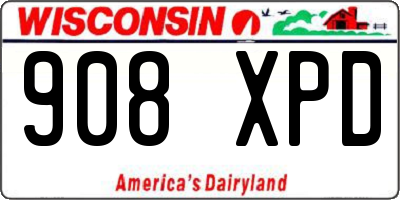 WI license plate 908XPD