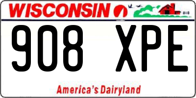 WI license plate 908XPE