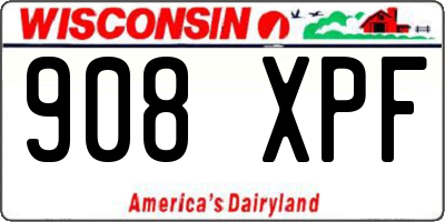 WI license plate 908XPF