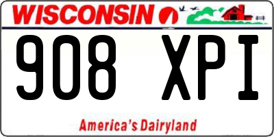WI license plate 908XPI