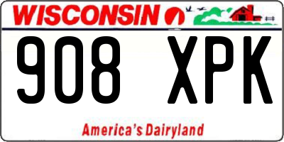 WI license plate 908XPK