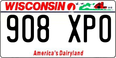WI license plate 908XPO