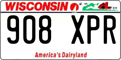 WI license plate 908XPR