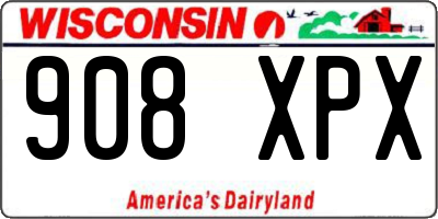 WI license plate 908XPX
