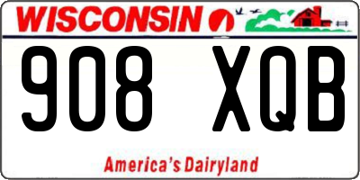 WI license plate 908XQB
