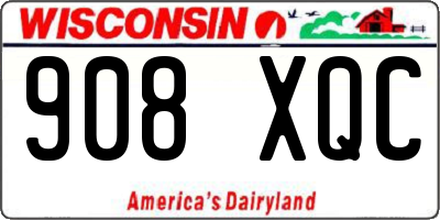 WI license plate 908XQC