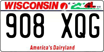 WI license plate 908XQG