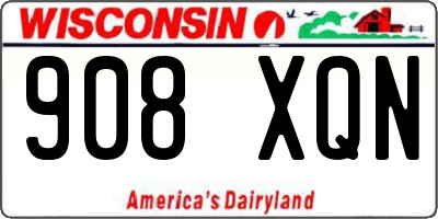 WI license plate 908XQN