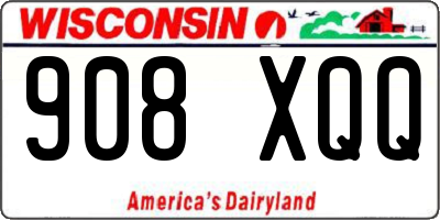 WI license plate 908XQQ