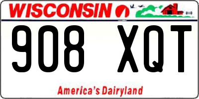 WI license plate 908XQT