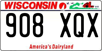 WI license plate 908XQX