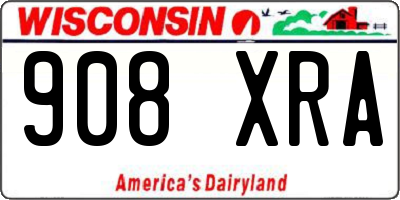 WI license plate 908XRA