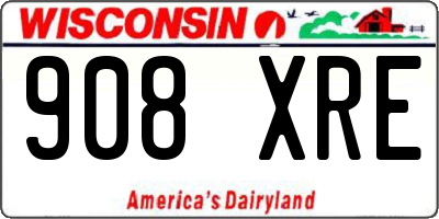 WI license plate 908XRE