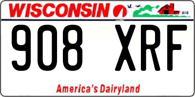 WI license plate 908XRF