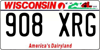 WI license plate 908XRG