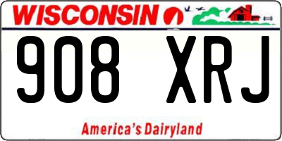 WI license plate 908XRJ