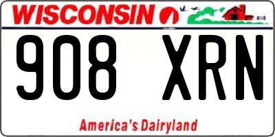 WI license plate 908XRN