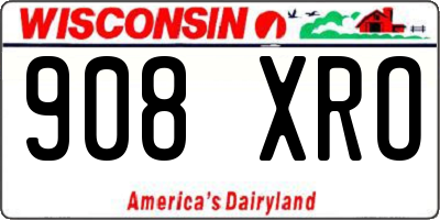 WI license plate 908XRO