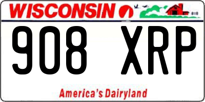 WI license plate 908XRP