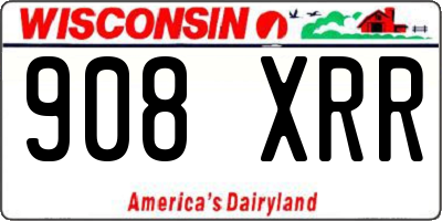 WI license plate 908XRR