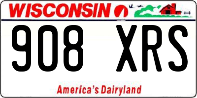 WI license plate 908XRS